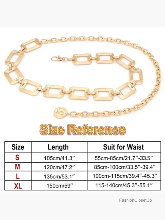 Chunky Link Metal Waist Belt Chain Belt with Lobster Clasp main image 4
